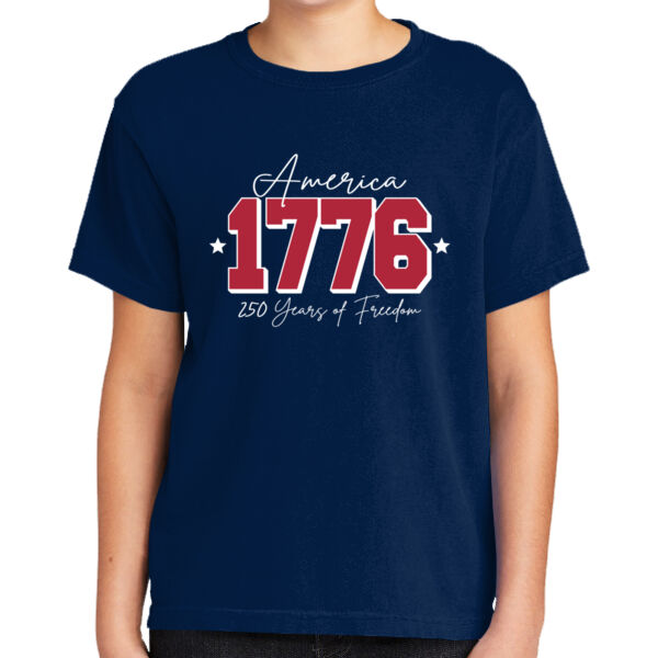H2T 4th of July 2026 Logo 3 - Youth Heavyweight Ring Spun Tee Thumbnail